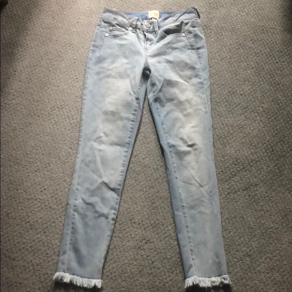 Gianni Bini fringe bottom skinny ankle  jeans